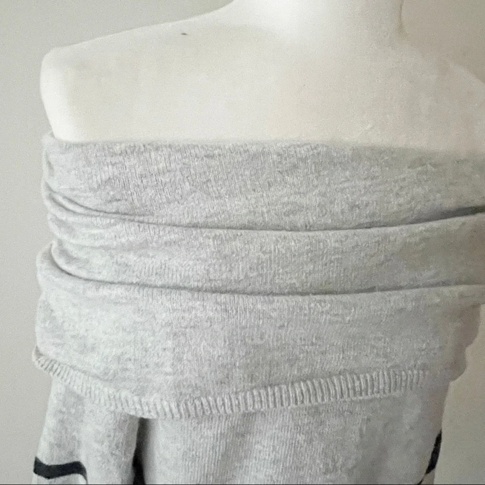 LOFT | Striped Foldover Off Shoulder Sweater *NWT* - Picture 3 of 13